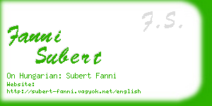 fanni subert business card